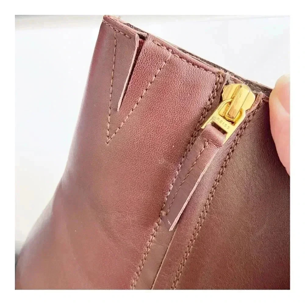 NEW Reiss Casey Square-Toe Leather High-Heel Ankle Bootie size 39 US8.5 - Picture 10 of 11